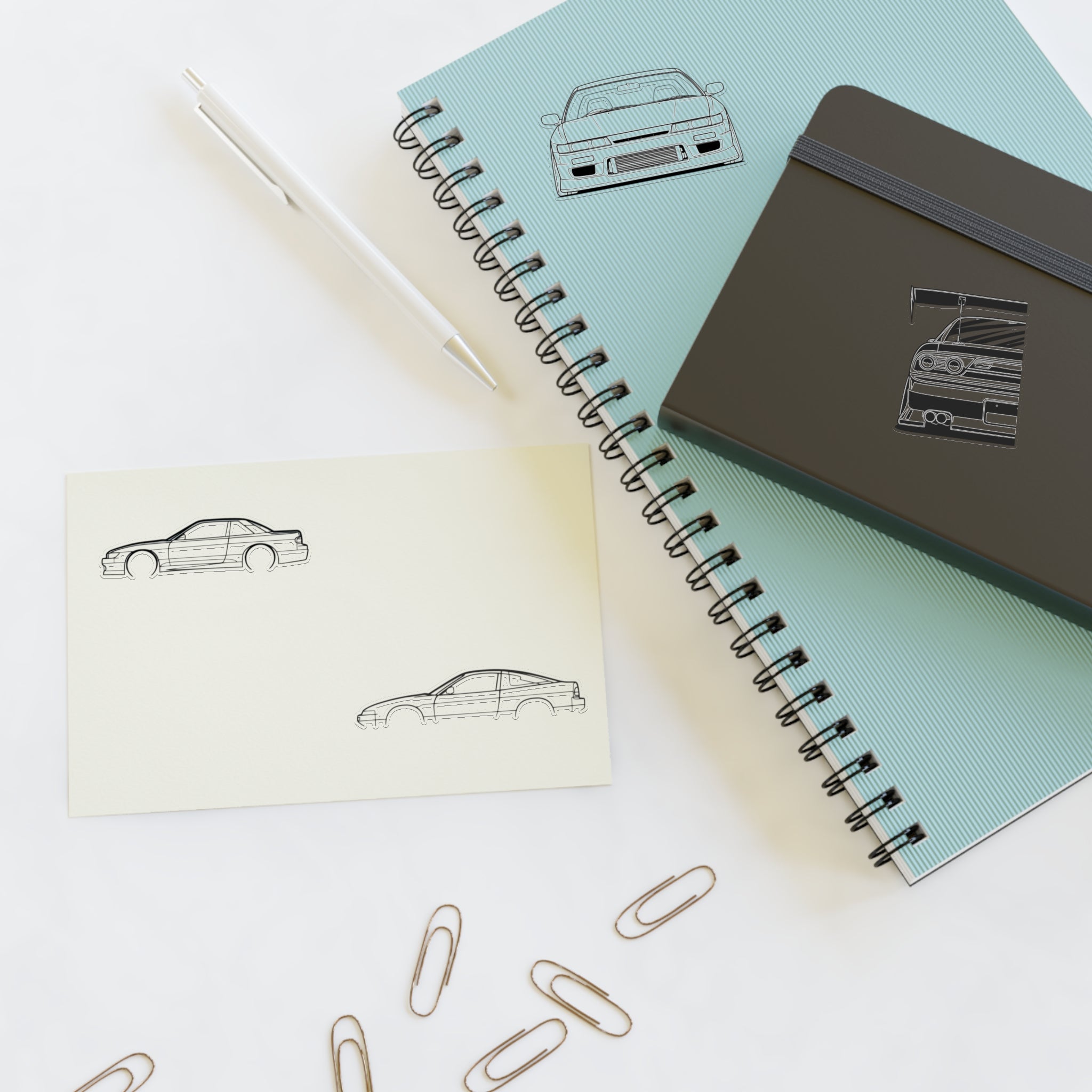 Stickers JDM  S13 Sticker Sheet – Black Line Art 4-Pack