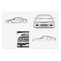 Stickers JDM  S13 Sticker Sheet – Black Line Art 4-Pack