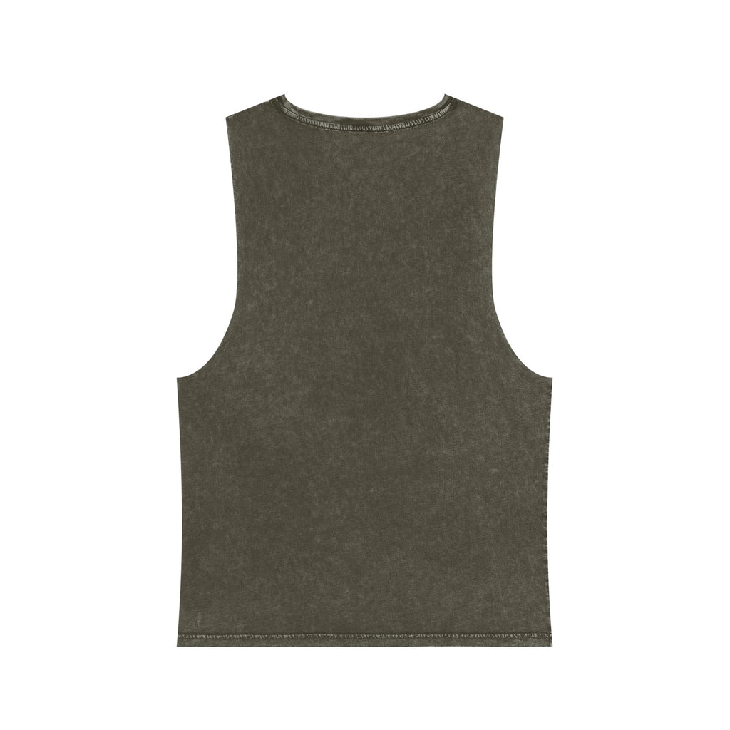 A Outraved Flame Graphic Tank Top — Stonewash Muscle Tee