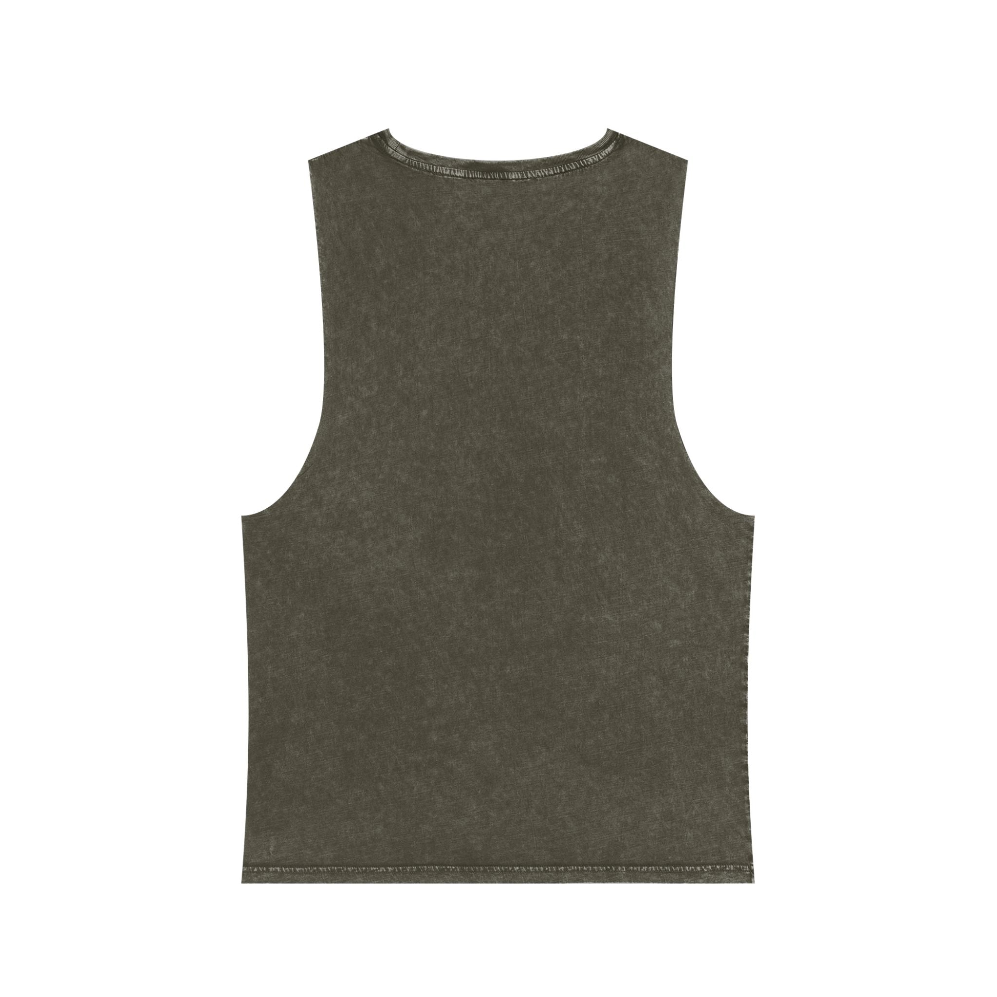A Outraved Flame Graphic Tank Top — Stonewash Muscle Tee