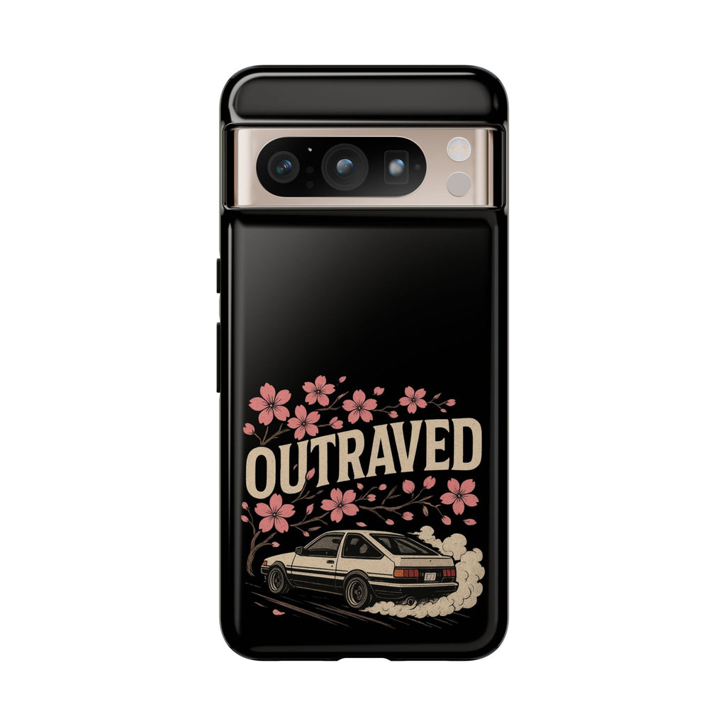 Phone Case — “Outraved” Drift Car Graphic with Cherry Blossoms