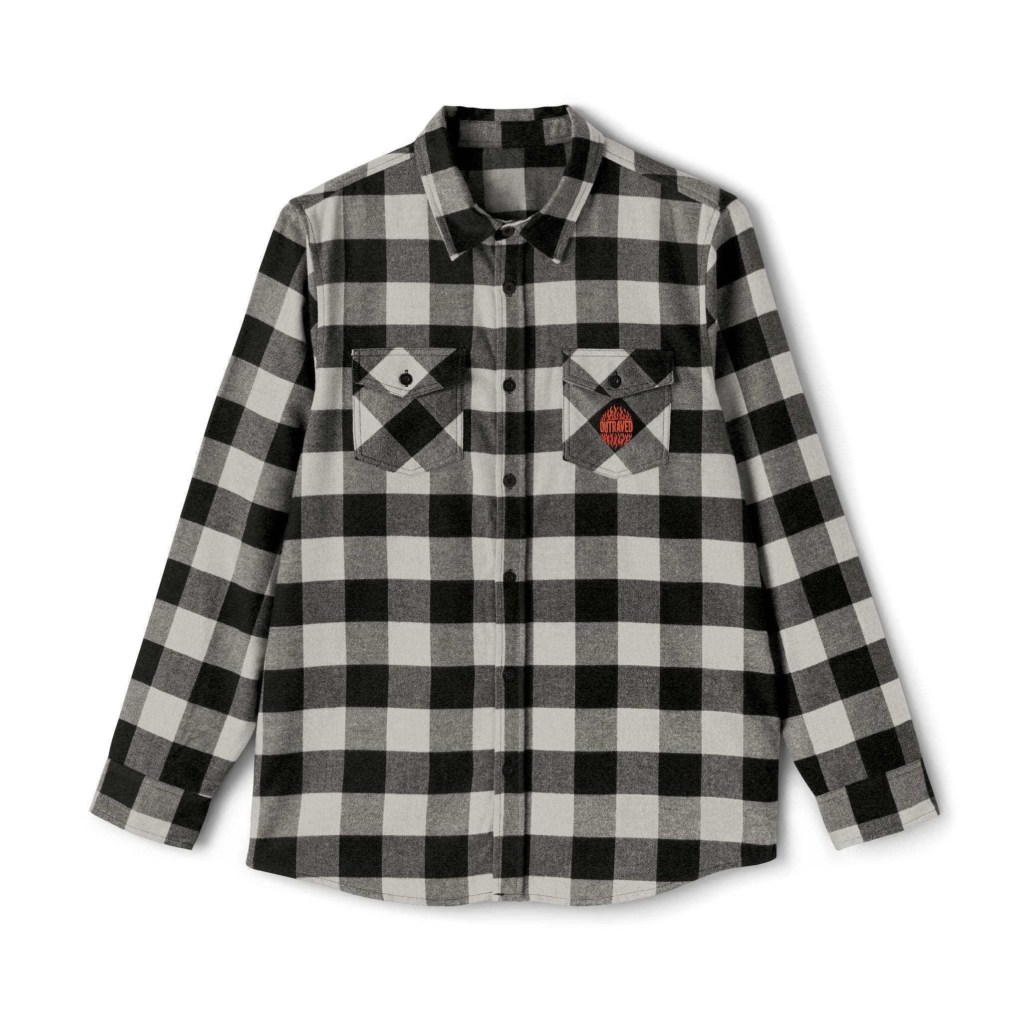 Black & White Buffalo Plaid Flannel Shirt