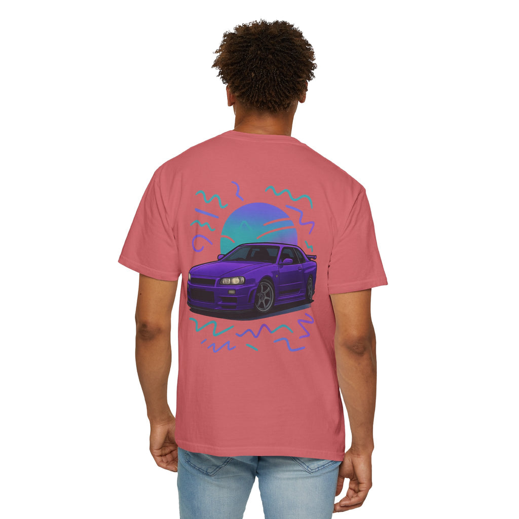 A Retro Skyline R34 T-Shirt — Purple JDM Car Graphic Tee