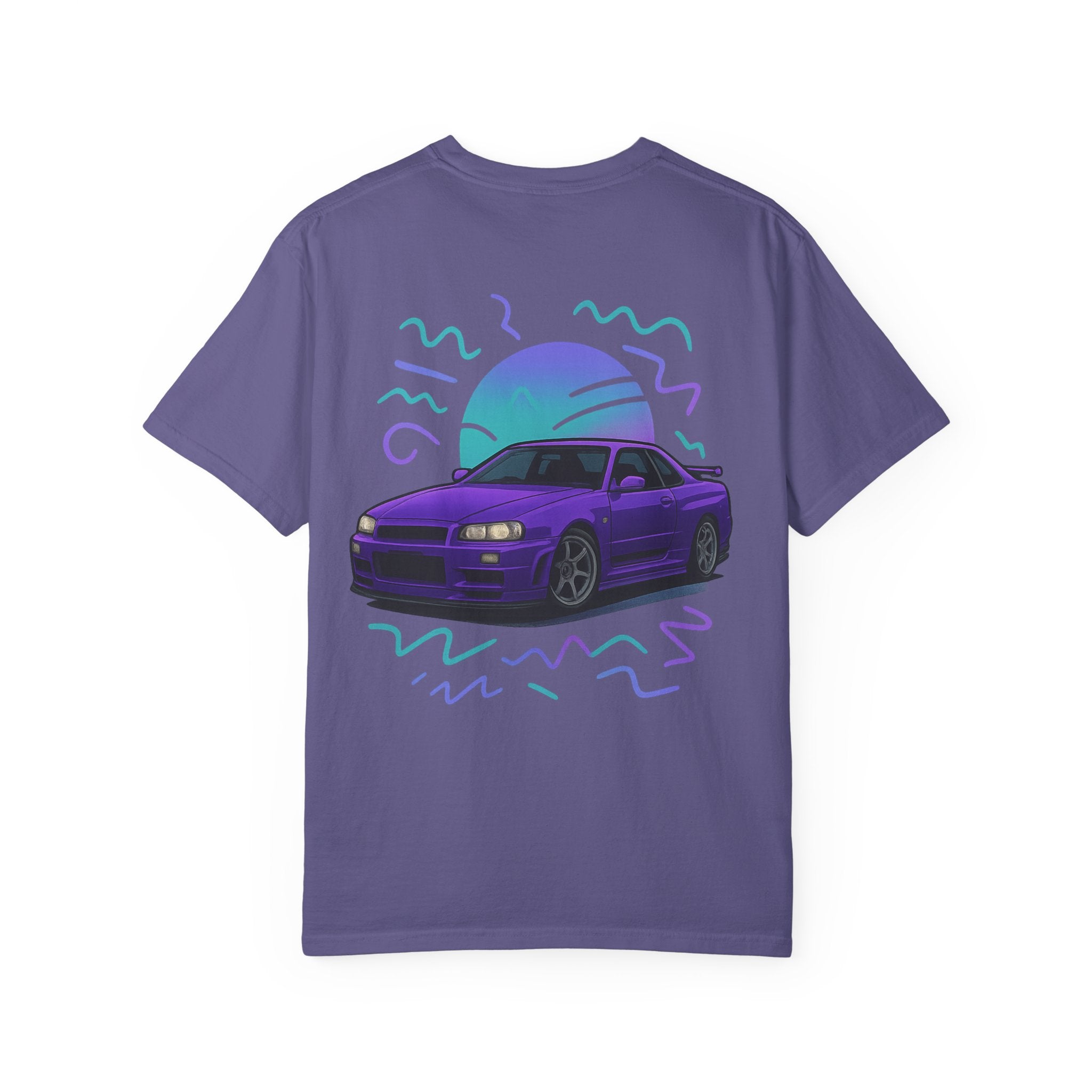 A Retro Skyline R34 T-Shirt — Purple JDM Car Graphic Tee