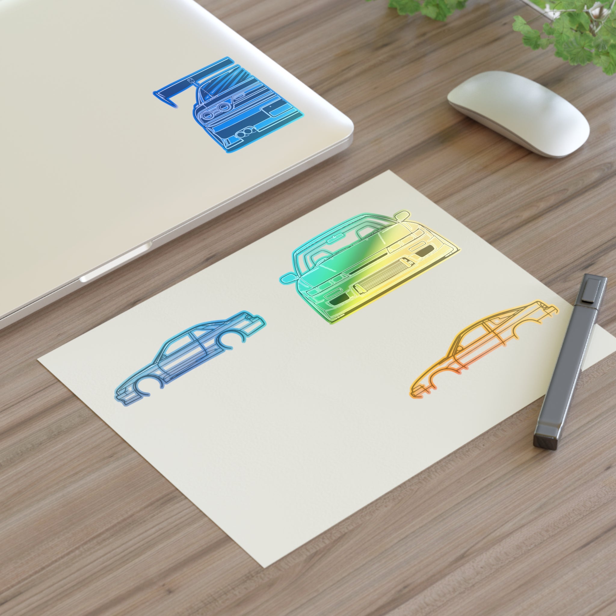 Stickers JDM  S13 Sticker Sheet – Black Line Art 4-Pack