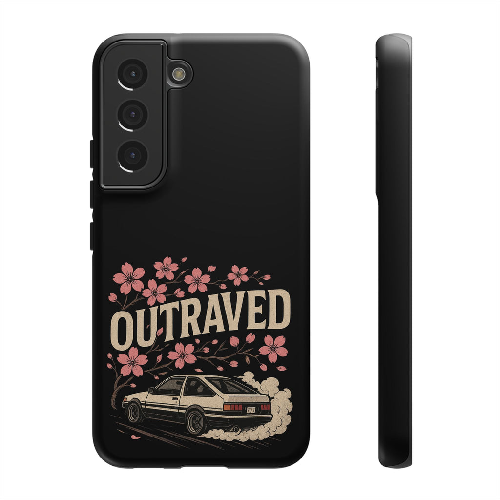 Phone Case — “Outraved” Drift Car Graphic with Cherry Blossoms