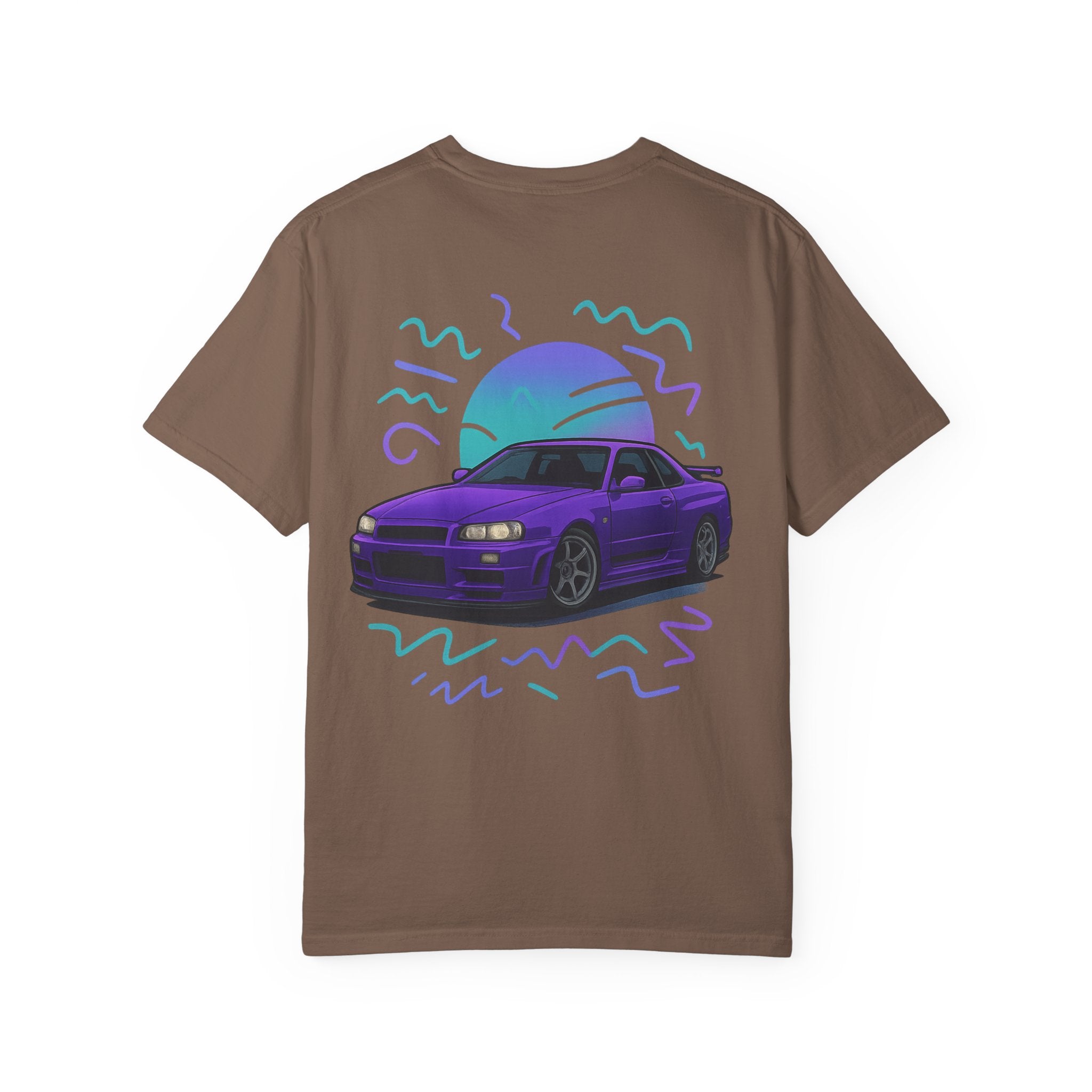 A Retro Skyline R34 T-Shirt — Purple JDM Car Graphic Tee