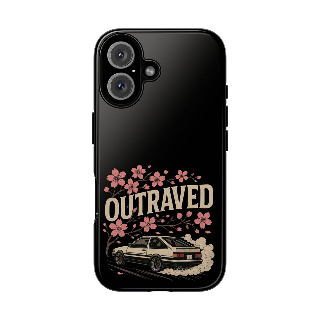 Phone Case — “Outraved” Drift Car Graphic with Cherry Blossoms