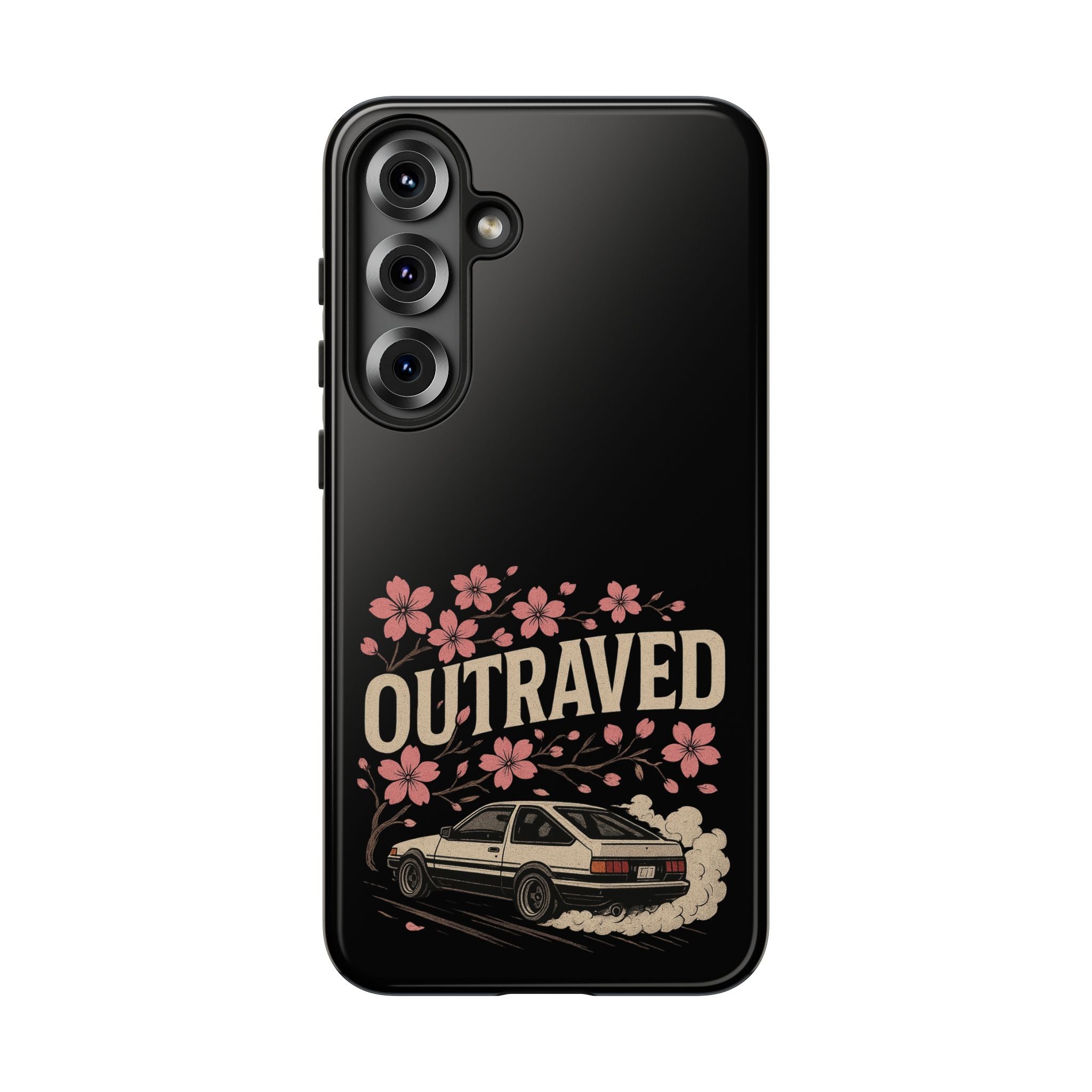 Phone Case — “Outraved” Drift Car Graphic with Cherry Blossoms