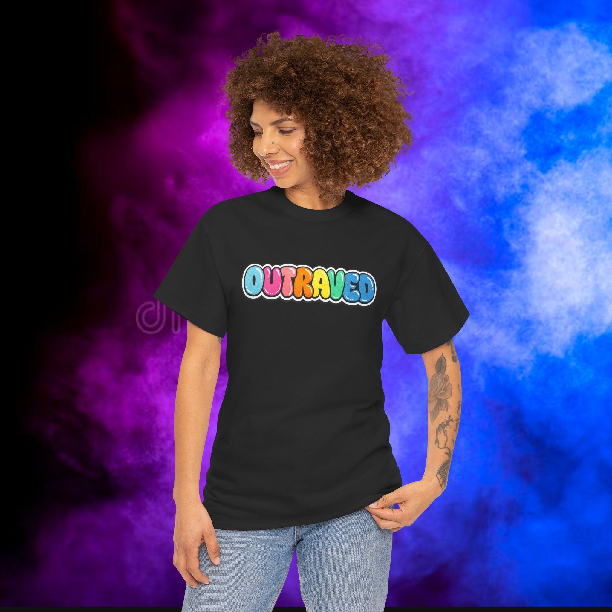 OUTRAVED colorburst collection tee