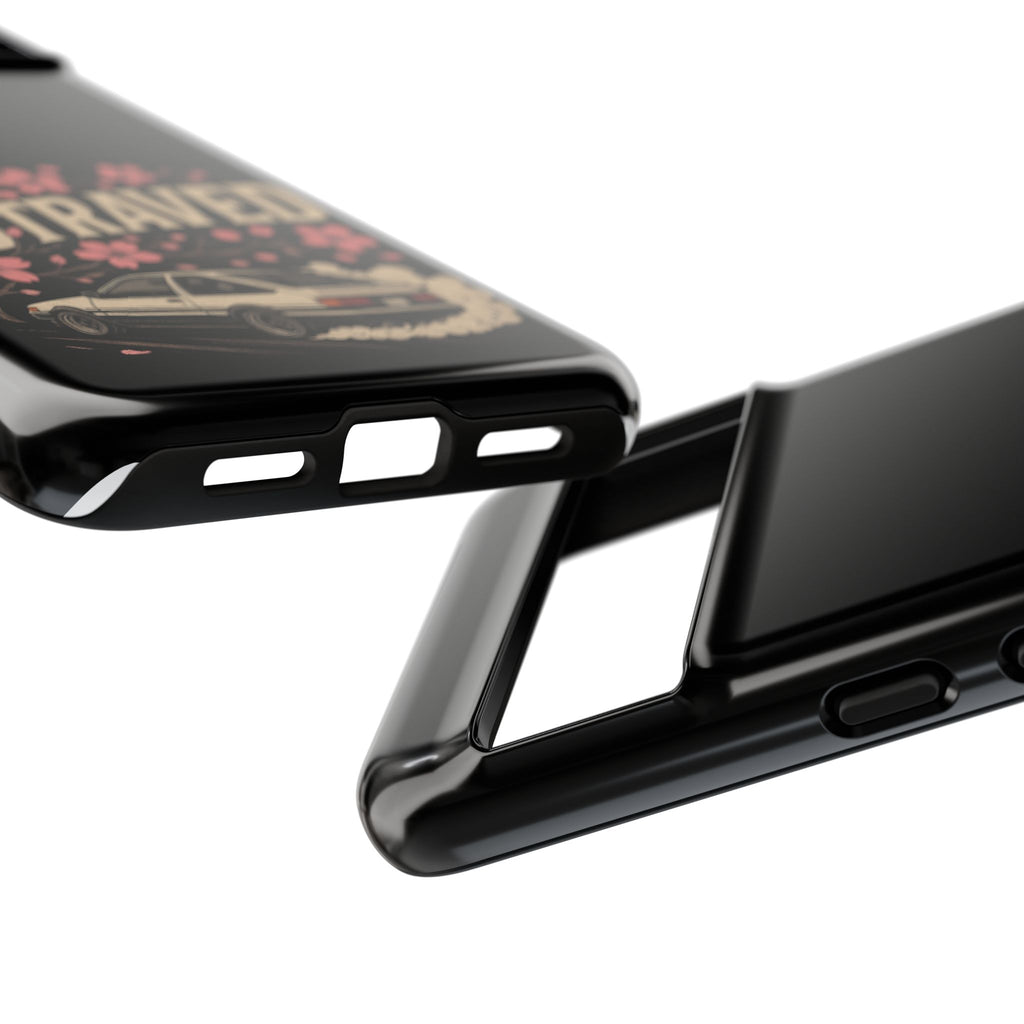 Phone Case — “Outraved” Drift Car Graphic with Cherry Blossoms