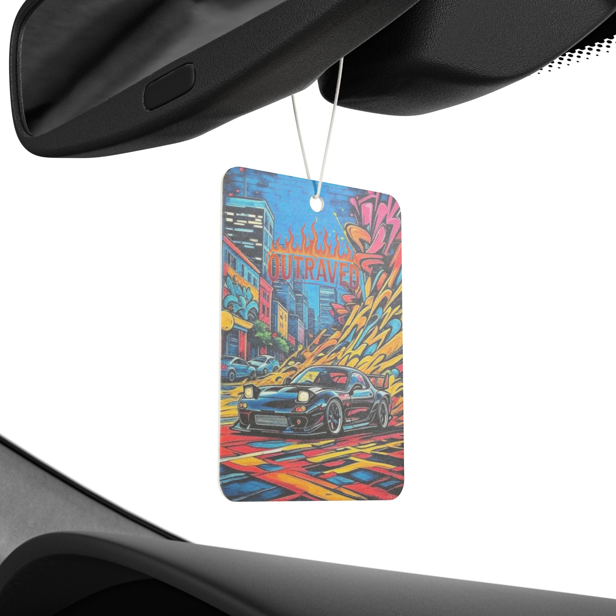 Street Racer Car Air Freshener — Graffiti City Sports Car Scented Tag