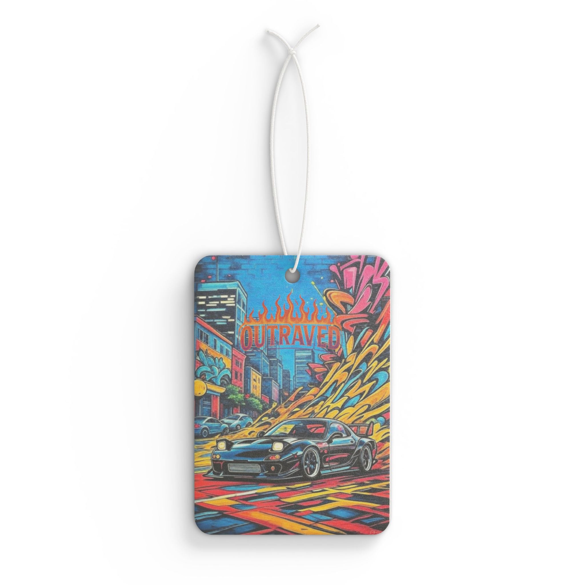 Street Racer Car Air Freshener — Graffiti City Sports Car Scented Tag