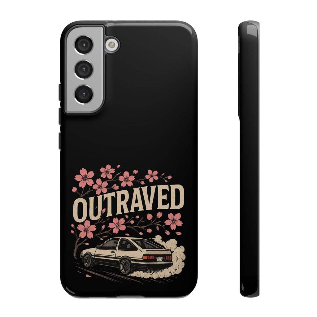 Phone Case — “Outraved” Drift Car Graphic with Cherry Blossoms