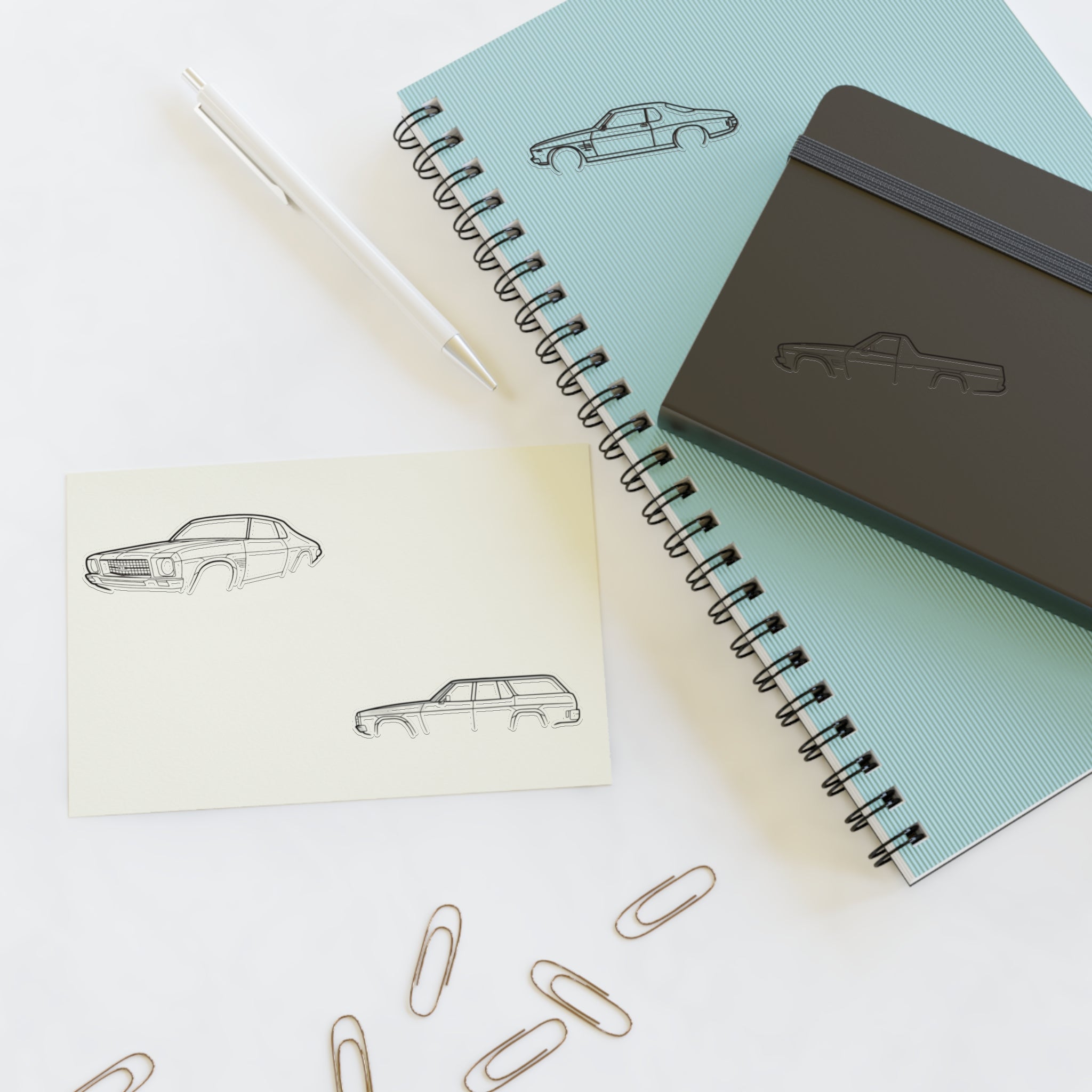 Stickers Hq for you Outline Sticker Sheet — Vintage Automobile Decal Pack