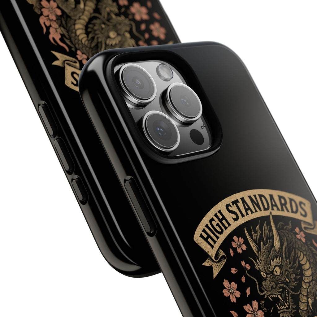 Phone Case — "High Standards Low Rides" Retro Dragon Car Design