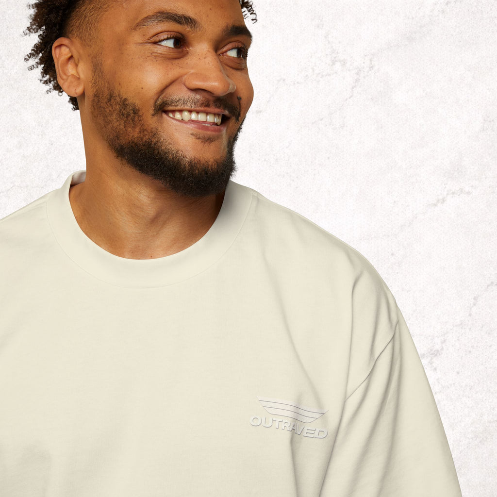 Outraved Logo Tee — Retro Graphic Oversized Men’s T‑Shirt