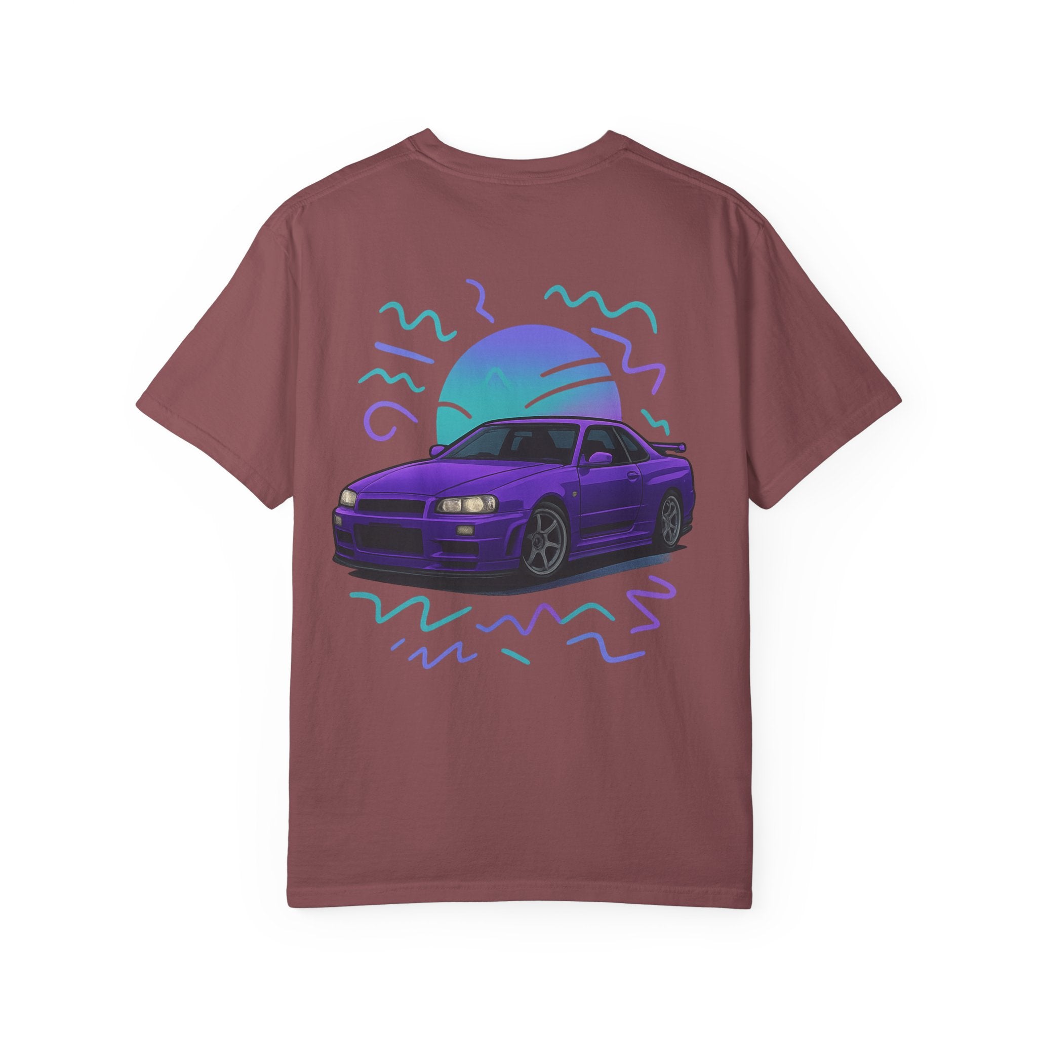A Retro Skyline R34 T-Shirt — Purple JDM Car Graphic Tee