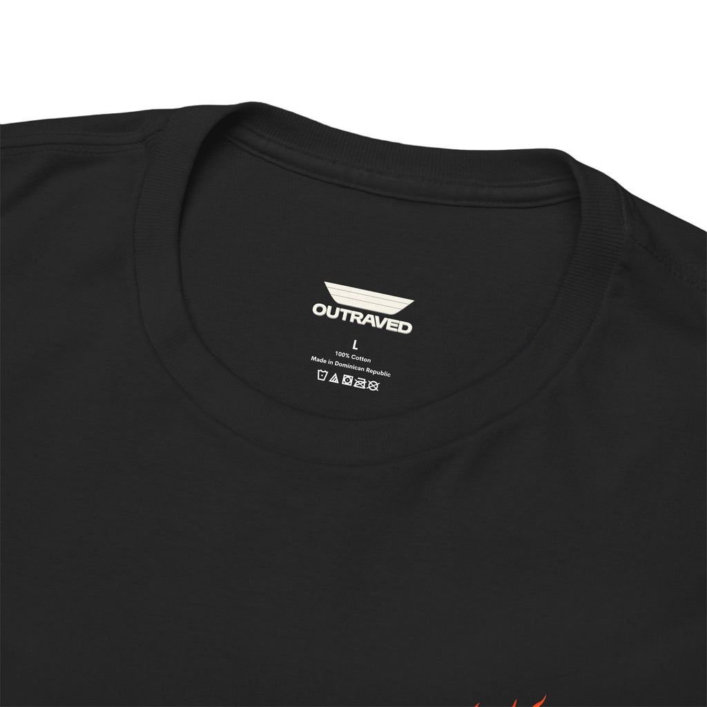 Outraved Car Flames T-Shirt — Retro Van Gogh-Inspired Graphic Tee