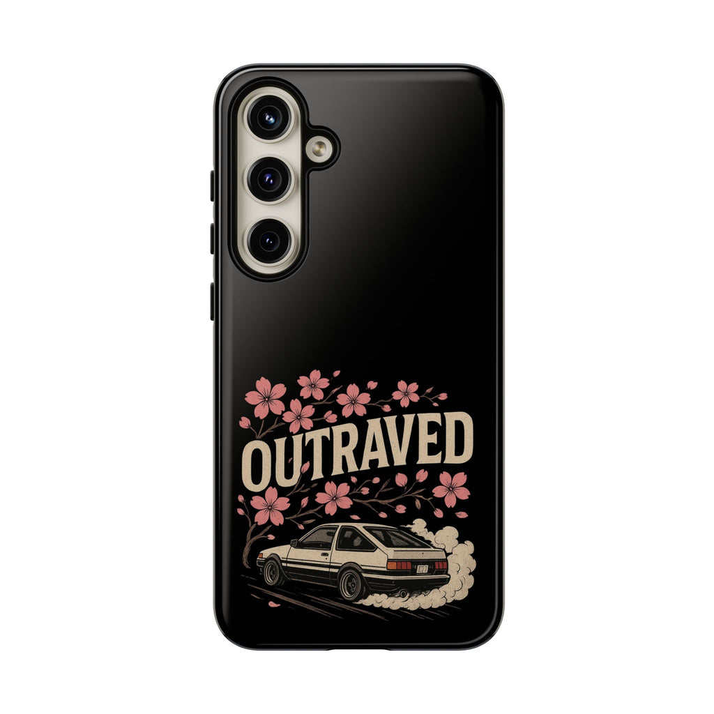 Phone Case — “Outraved” Drift Car Graphic with Cherry Blossoms