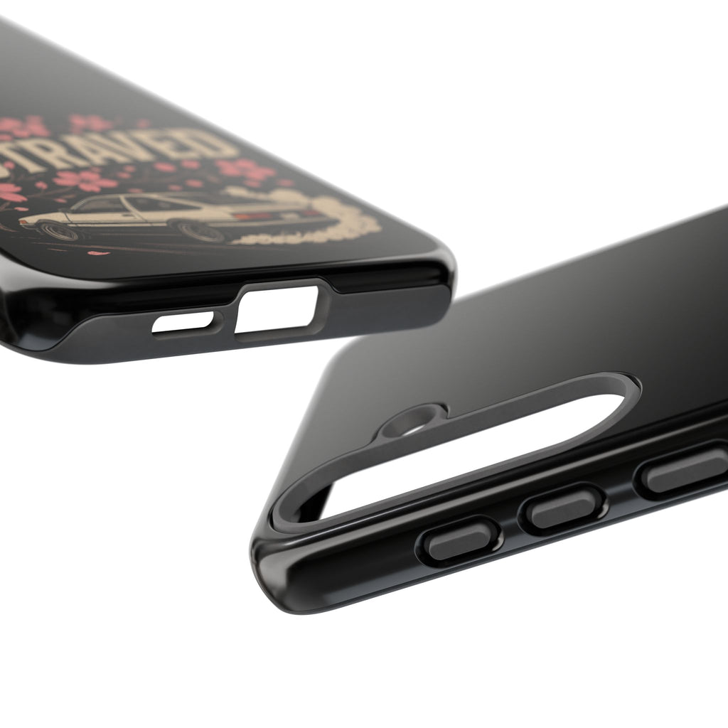 Phone Case — “Outraved” Drift Car Graphic with Cherry Blossoms