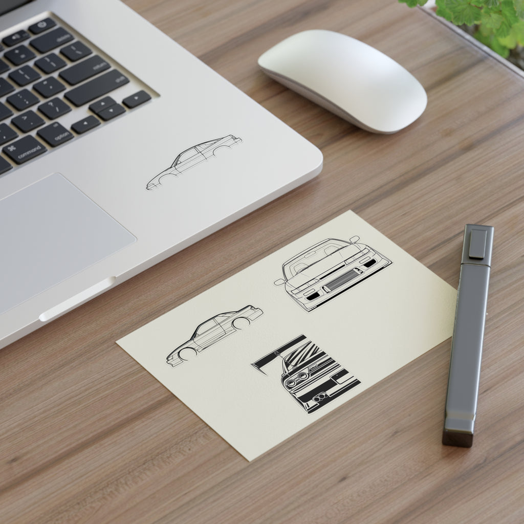 Stickers JDM  S13 Sticker Sheet – Black Line Art 4-Pack