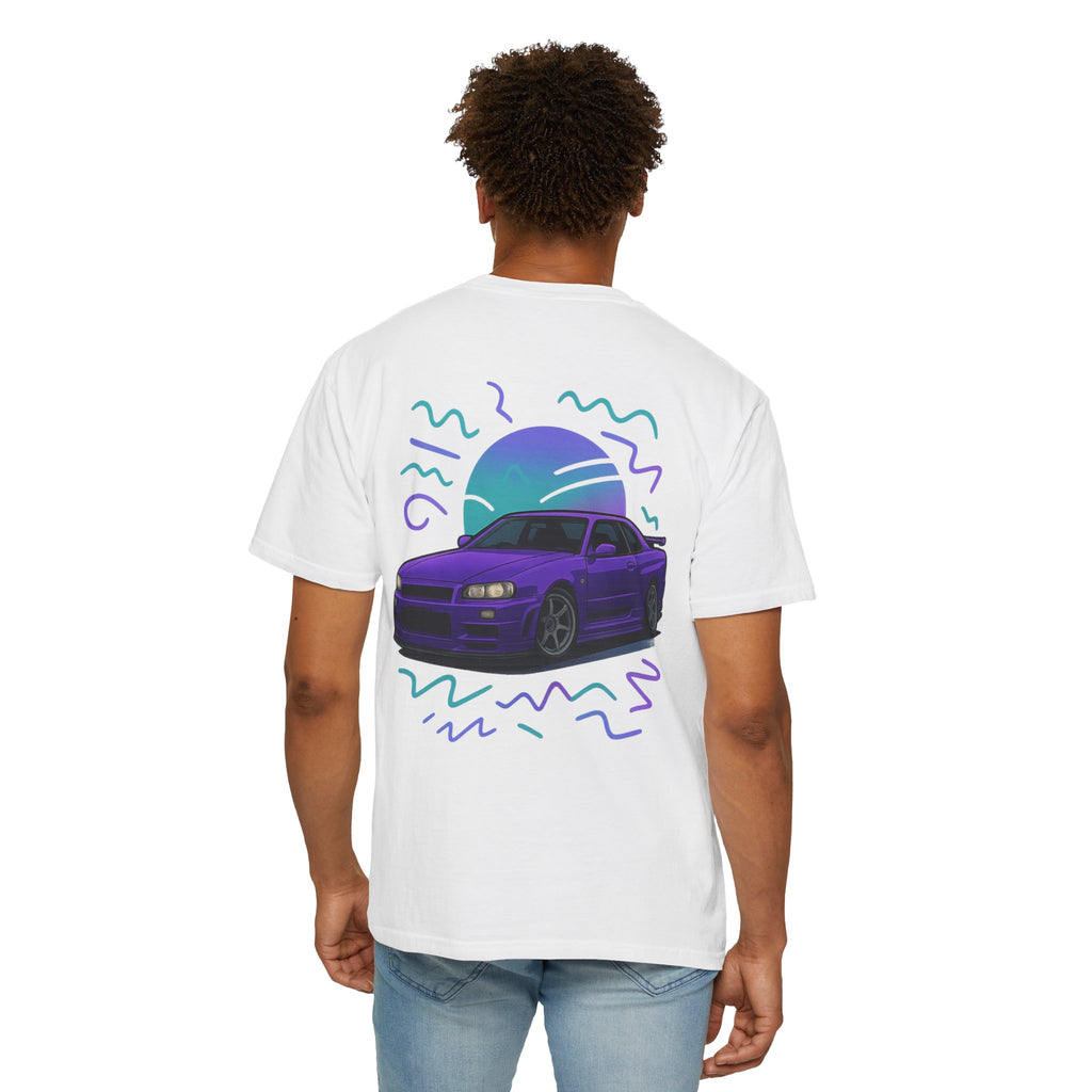 A Retro Skyline R34 T-Shirt — Purple JDM Car Graphic Tee
