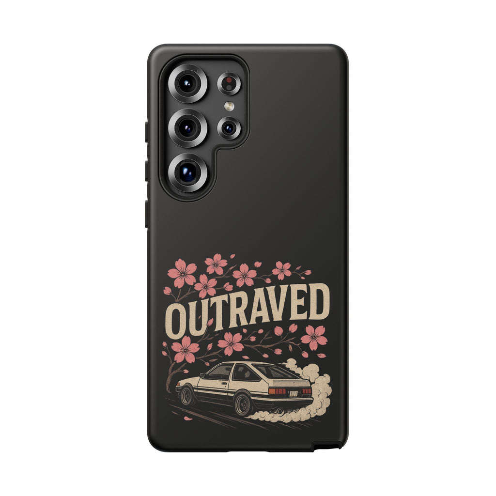 Phone Case — “Outraved” Drift Car Graphic with Cherry Blossoms