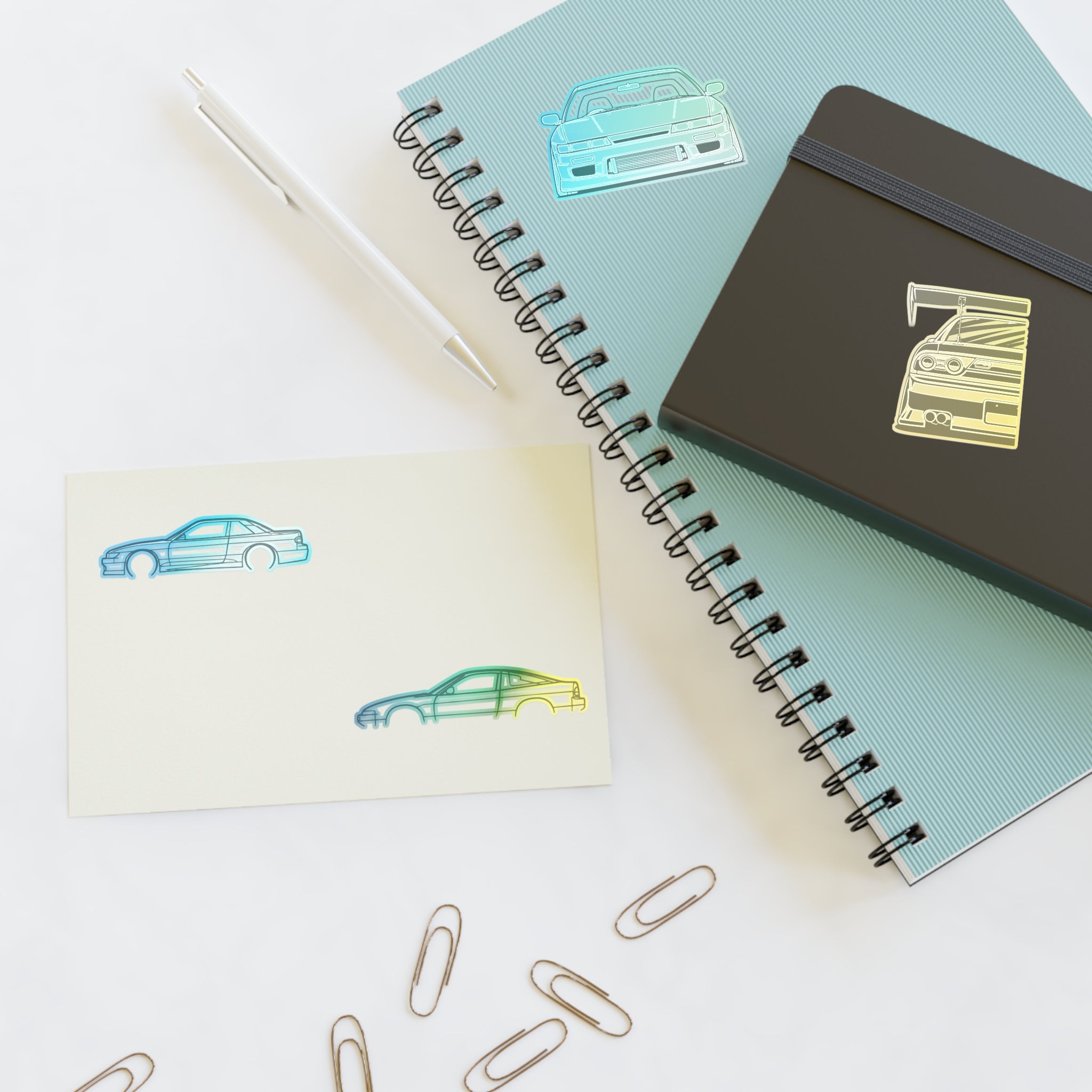 Stickers JDM  S13 Sticker Sheet – Black Line Art 4-Pack