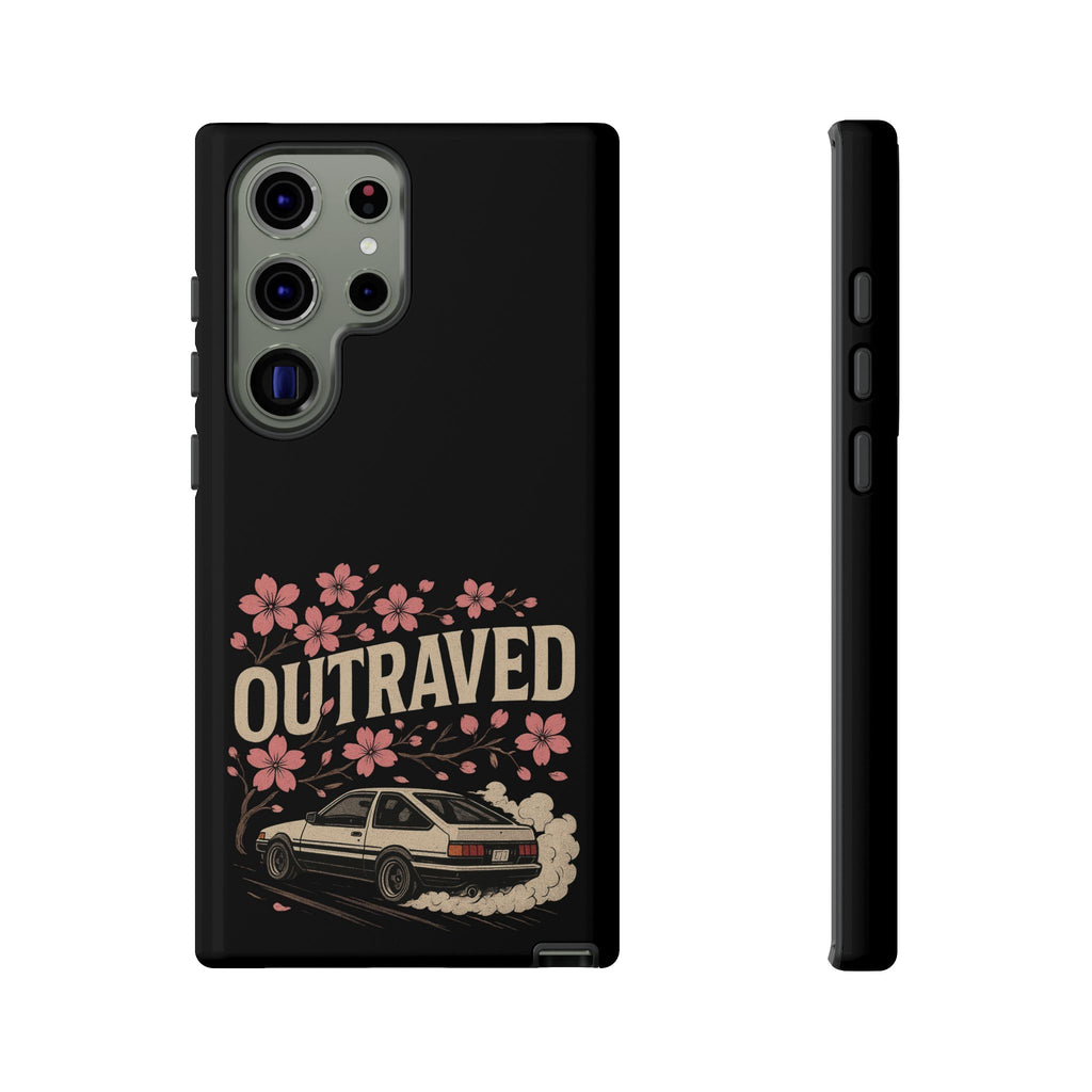 Phone Case — “Outraved” Drift Car Graphic with Cherry Blossoms