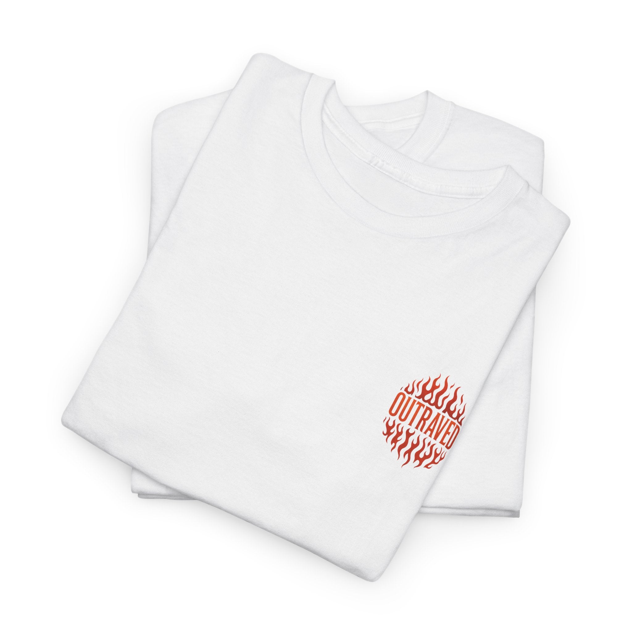 Outraved Flames Graphic Tee — Vintage Car & Woman Back Print