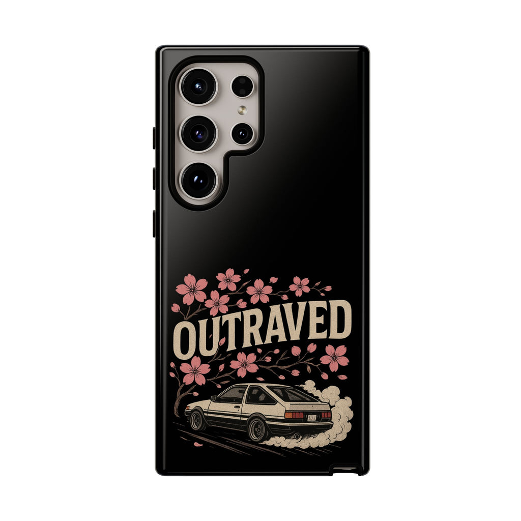 Phone Case — “Outraved” Drift Car Graphic with Cherry Blossoms