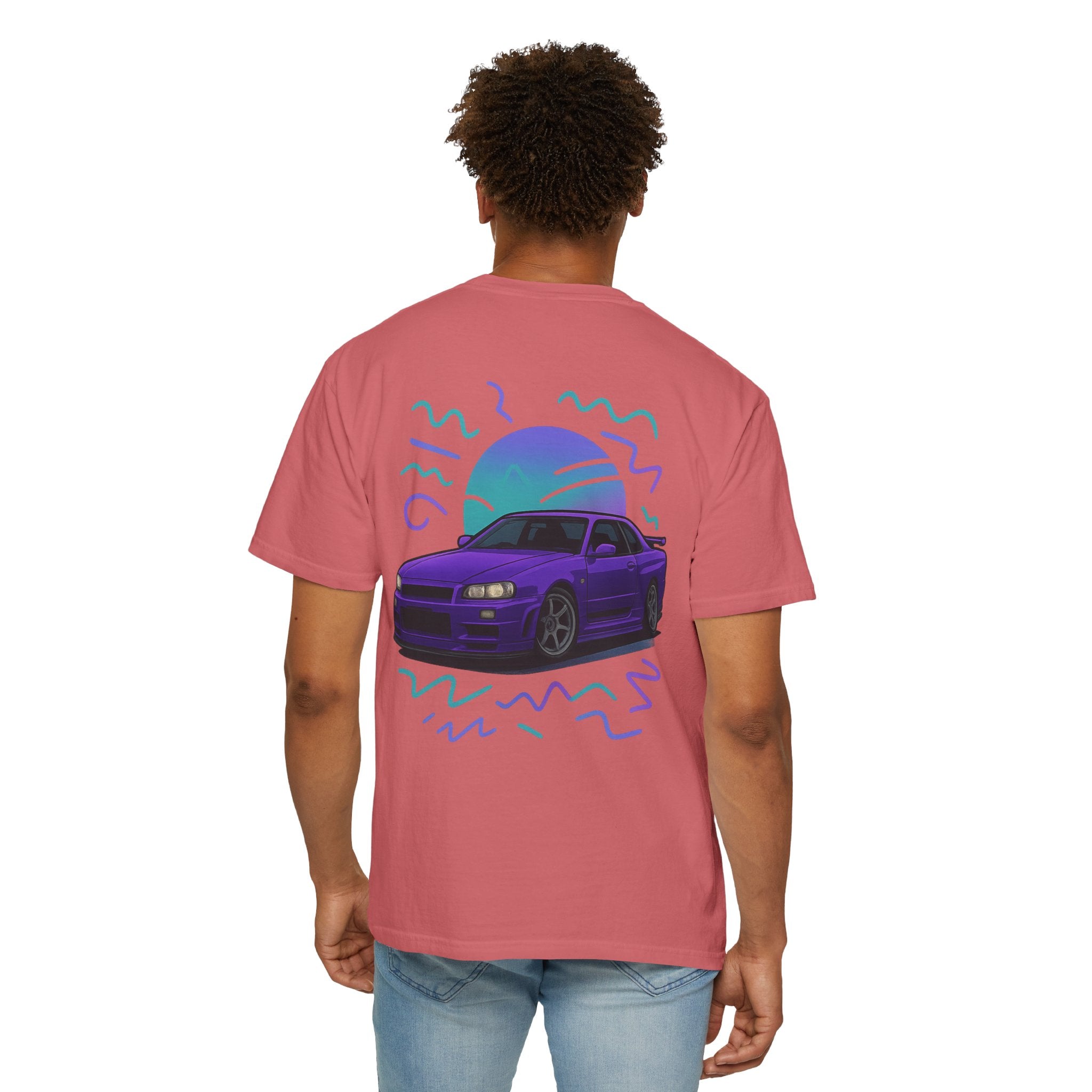 A Retro Skyline R34 T-Shirt — Purple JDM Car Graphic Tee