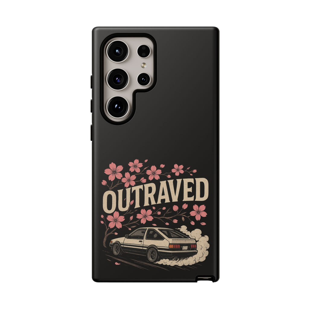 Phone Case — “Outraved” Drift Car Graphic with Cherry Blossoms