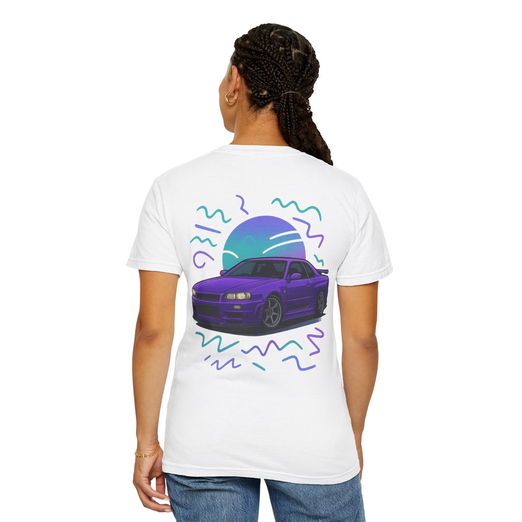 A Retro Skyline R34 T-Shirt — Purple JDM Car Graphic Tee