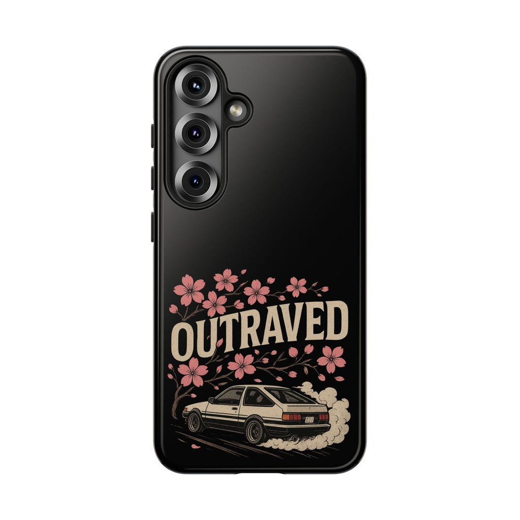 Phone Case — “Outraved” Drift Car Graphic with Cherry Blossoms