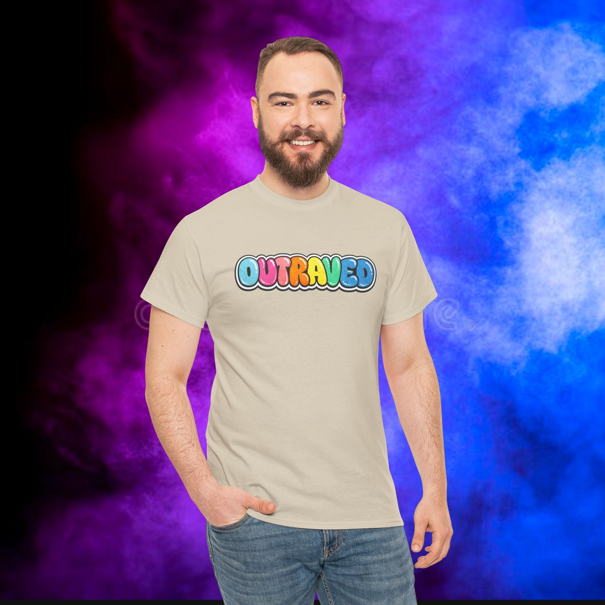 OUTRAVED colorburst collection tee