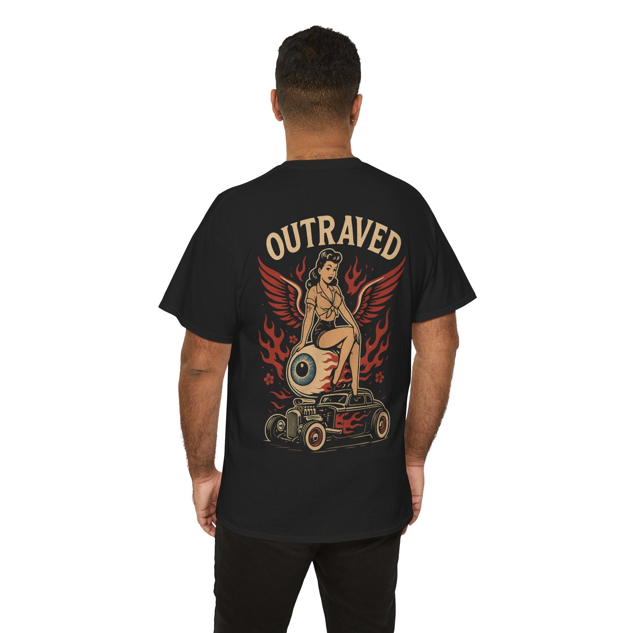 A Outraved Pinup Eyeball Hot Rod Tee.