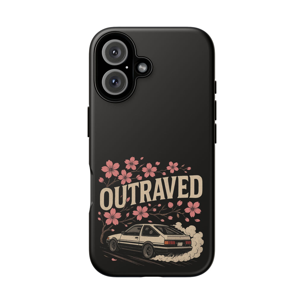 Phone Case — “Outraved” Drift Car Graphic with Cherry Blossoms