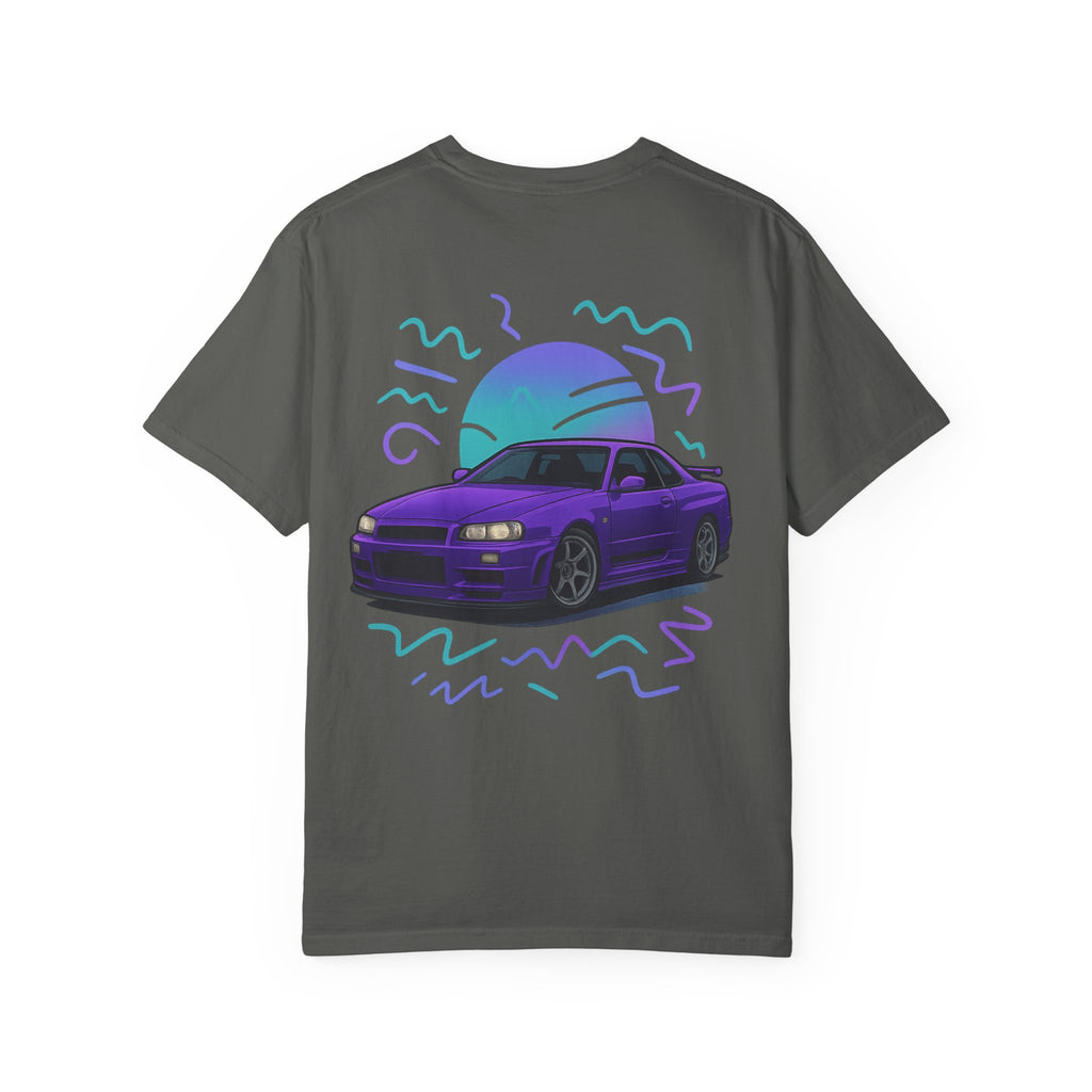 A Retro Skyline R34 T-Shirt — Purple JDM Car Graphic Tee