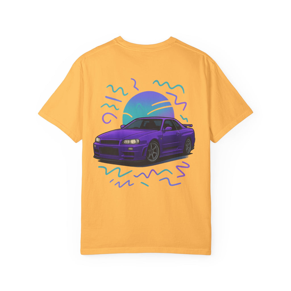 A Retro Skyline R34 T-Shirt — Purple JDM Car Graphic Tee