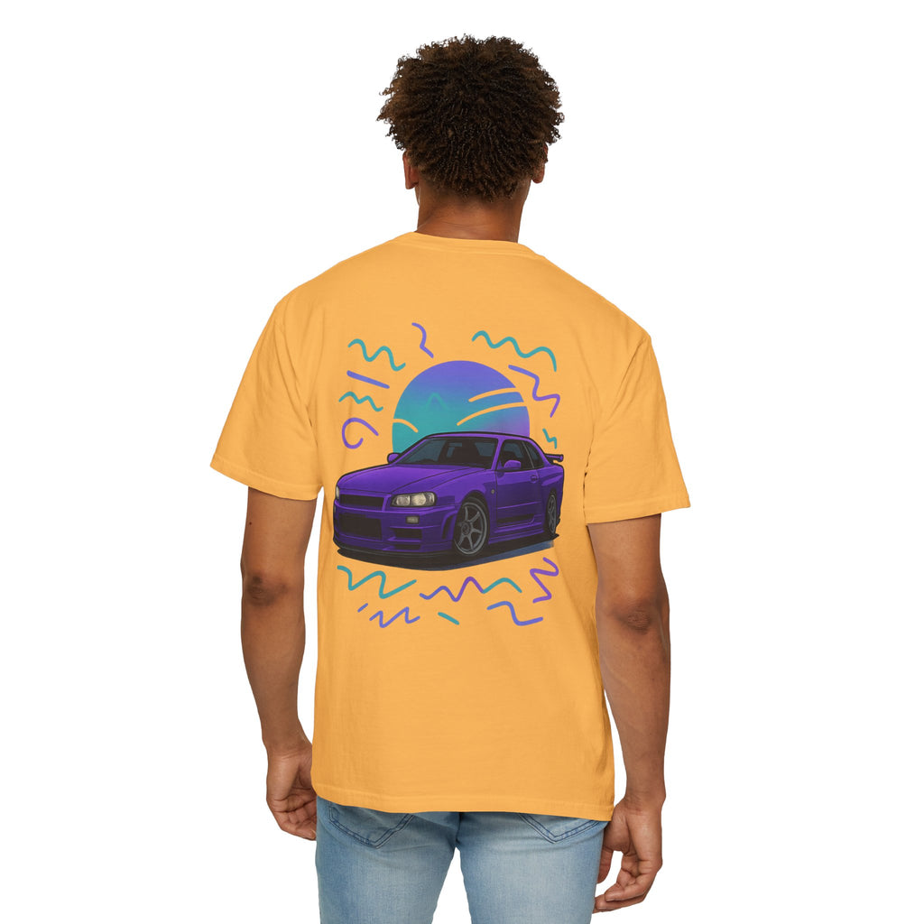 A Retro Skyline R34 T-Shirt — Purple JDM Car Graphic Tee