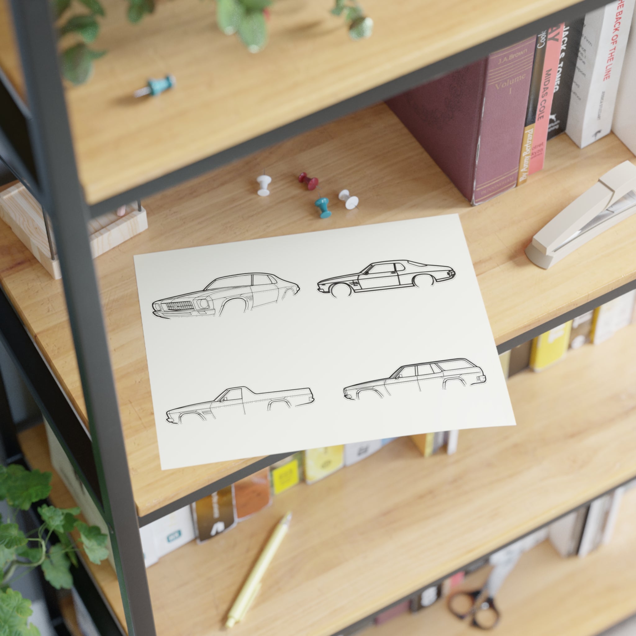 Stickers Hq for you Outline Sticker Sheet — Vintage Automobile Decal Pack