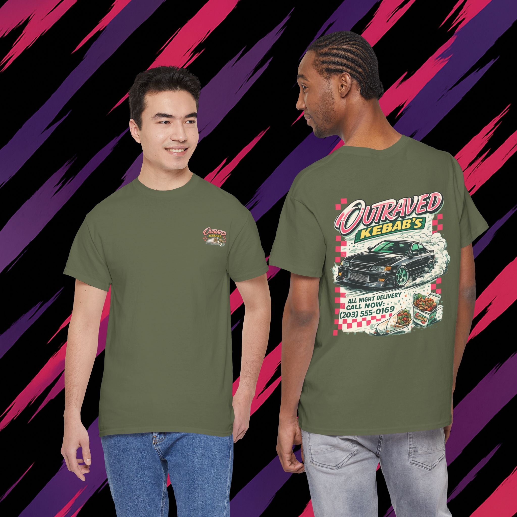 Kebab’s Drift Tee — Outraved Kebab's Car & Takeout Graphic T-Shirt