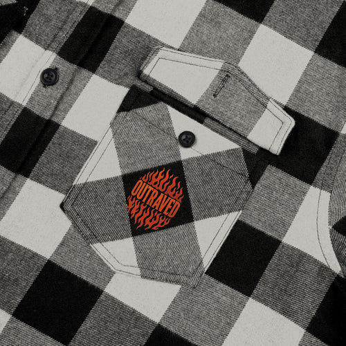 Black & White Buffalo Plaid Flannel Shirt