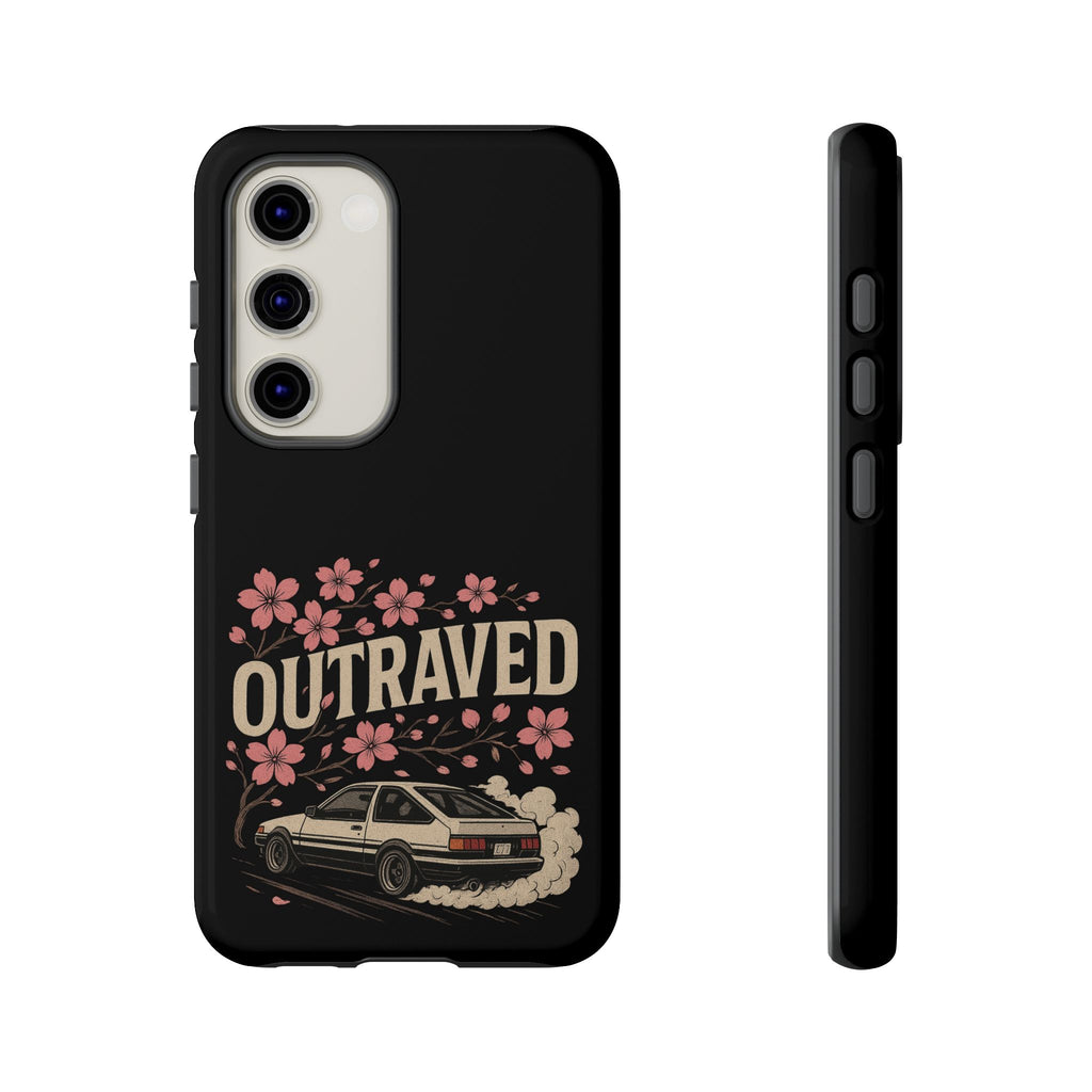 Phone Case — “Outraved” Drift Car Graphic with Cherry Blossoms