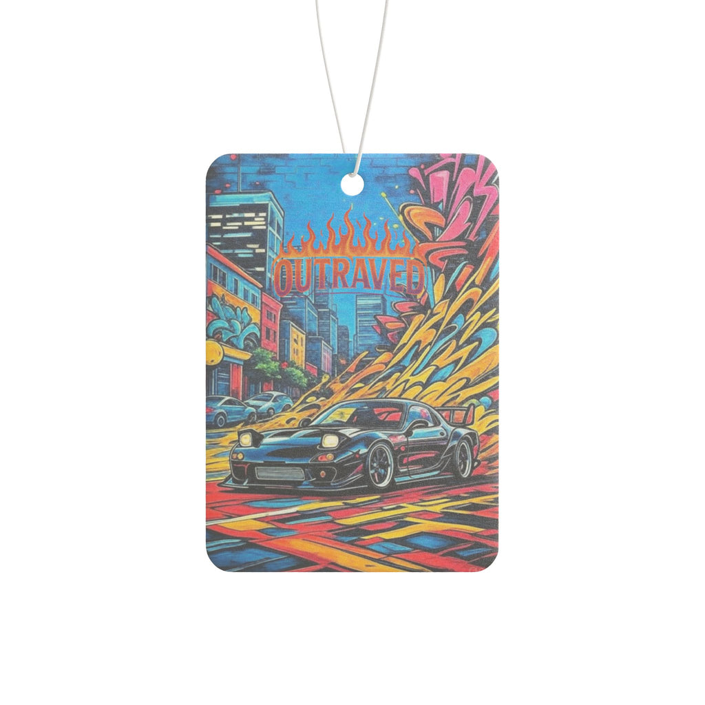 Street Racer Car Air Freshener — Graffiti City Sports Car Scented Tag