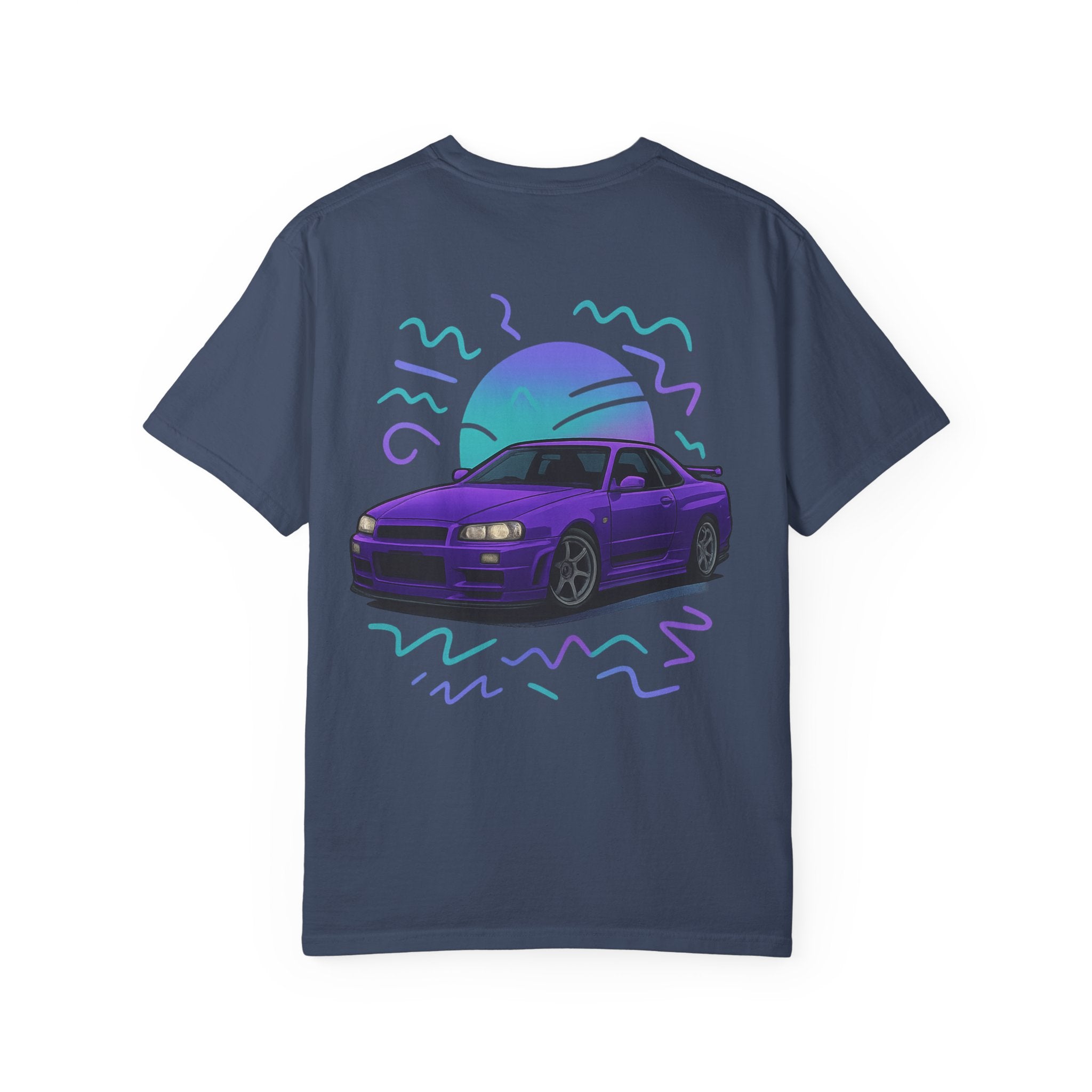 A Retro Skyline R34 T-Shirt — Purple JDM Car Graphic Tee