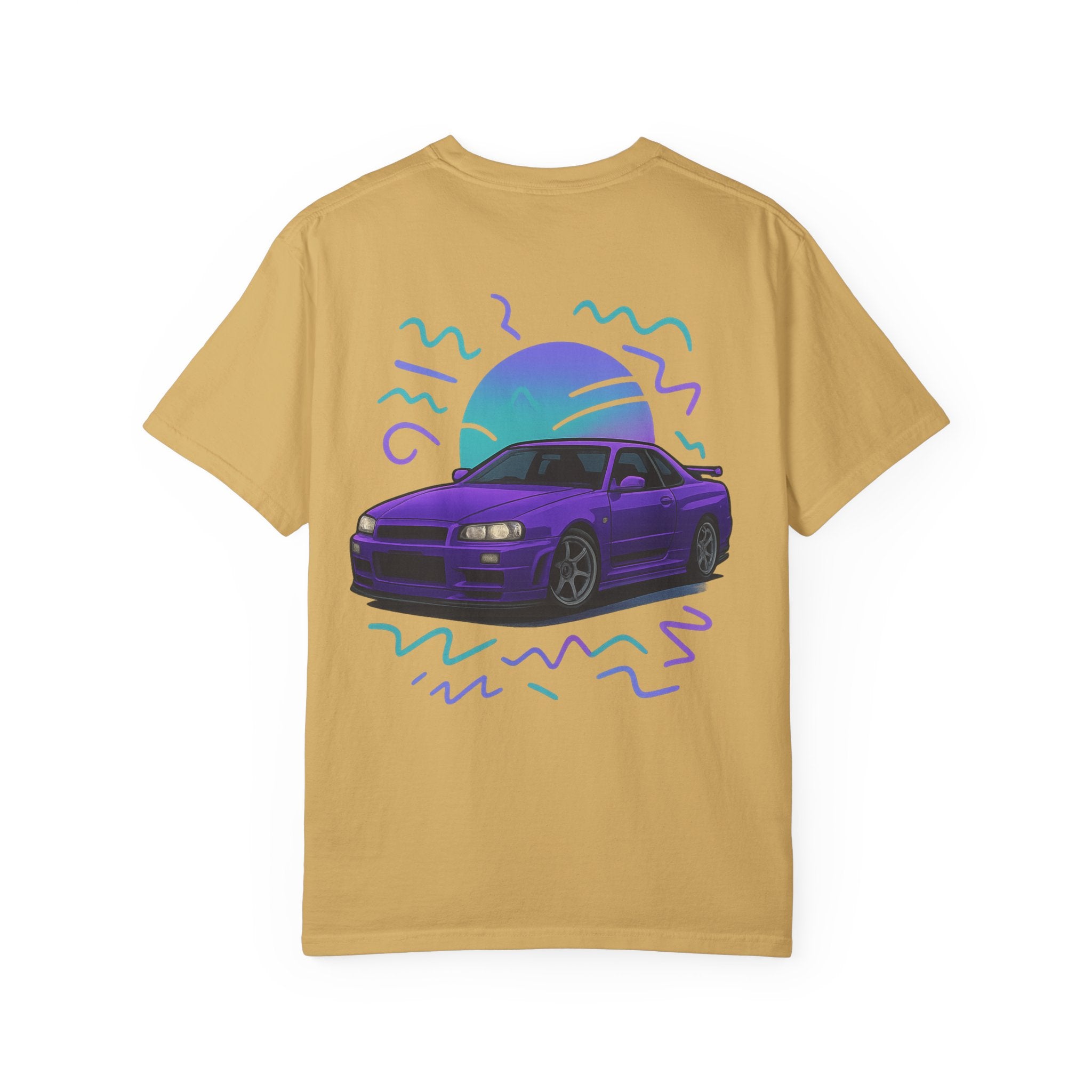 A Retro Skyline R34 T-Shirt — Purple JDM Car Graphic Tee